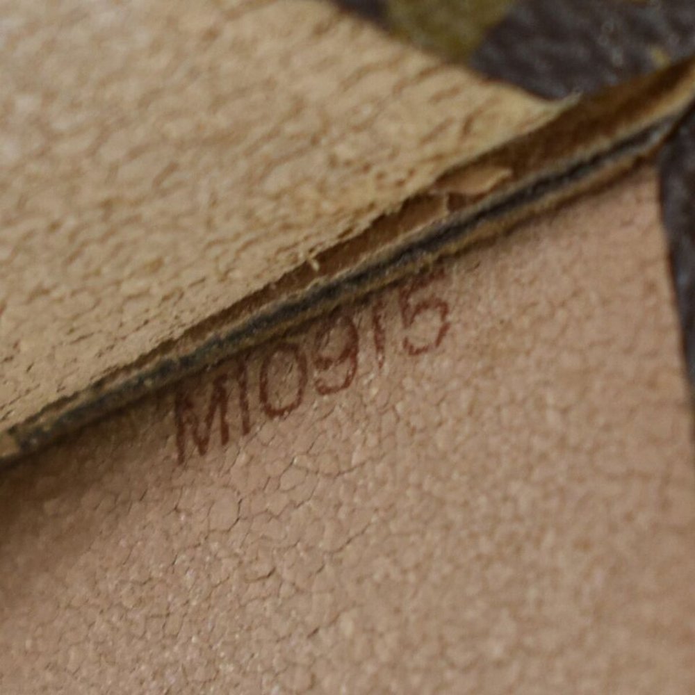 LOUIS VUITTON Logo Sac Plat Hand Tote Bag Monogram Leather Brown - Picture 12 of 15